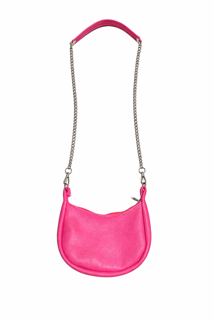Pink Leather Shoulder Bag for women / Mini Hande Made Crossbody Purse