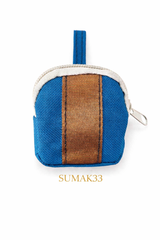 Handmade Blue AirPods 4 Case with Brown color  Detail | SUMAK 33