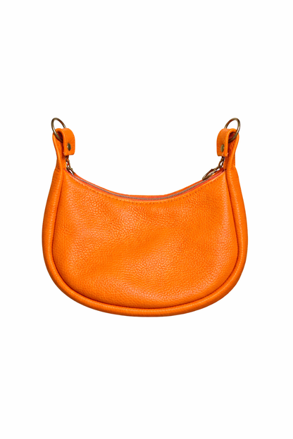 Handmade Genuine Leather Mini Orange Shoulder Bag